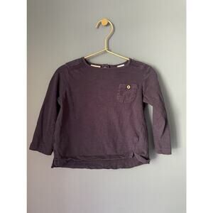 Zara‎ Eyelet Detail Navy T-shirt